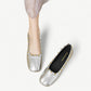 Silver Mary Jane ballet flats with a gold stud - N°73