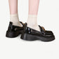 Black Mary Jane platforms in a loafer style - N°70