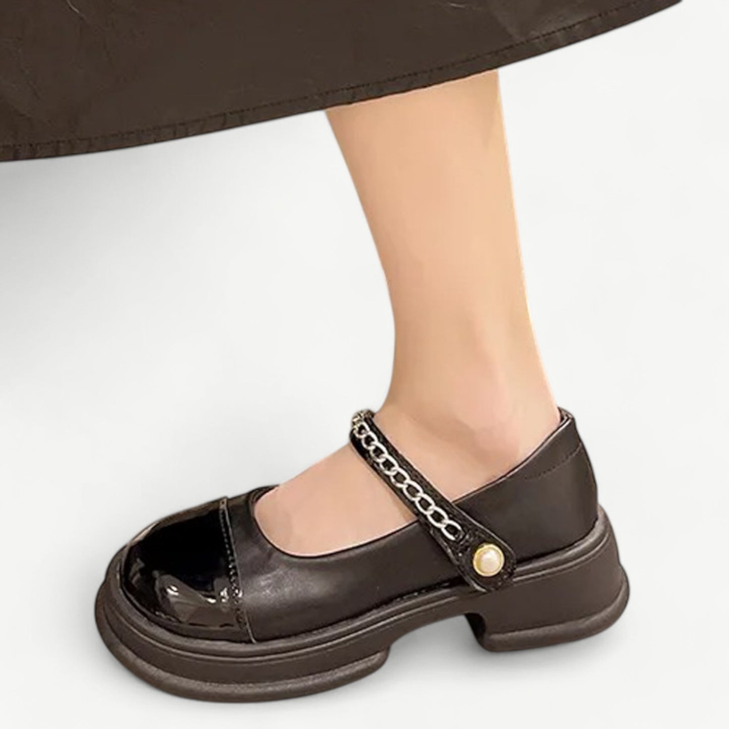 Black Mary Janes with low heels and a round toe - N°19