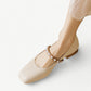 Beige Mary Jane heels with small pearls - N°13