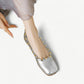 Silver Mary Jane ballet flats with a gold stud - N°73