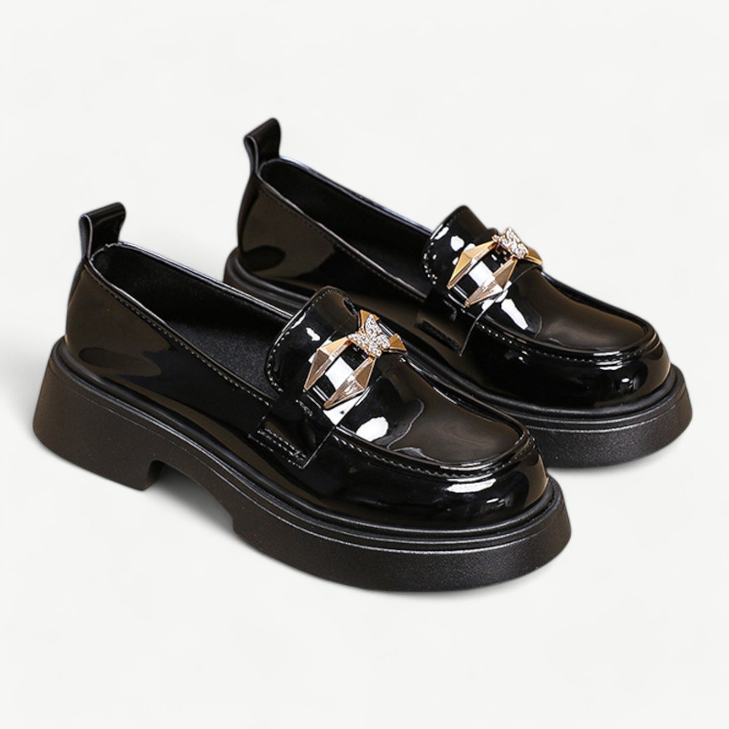 Black Mary Jane platforms in a loafer style - N°70