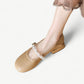 Khaki Mary Jane flats with pearls - N°4