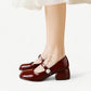 Red Mary Jane heels with pearls - N°22