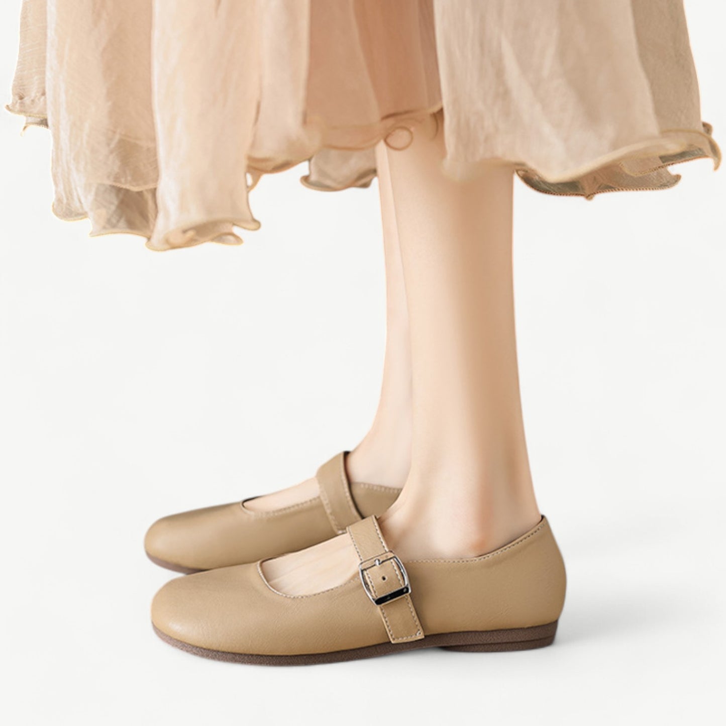 Khaki Mary Jane ballet flats - N°38