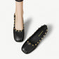 Black Mary Jane ballet flats with a gold stud - N°39