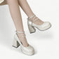 Mary jane white platform with high heel and pearls - N°81