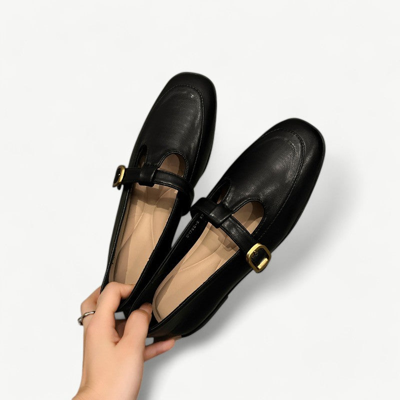 Black Mary Jane flats in a loafer style - N°9