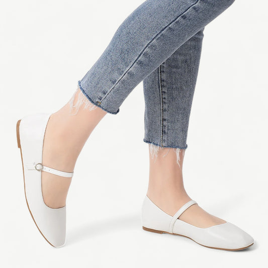 White  Mary Jane ballet flats - classic style - N°91