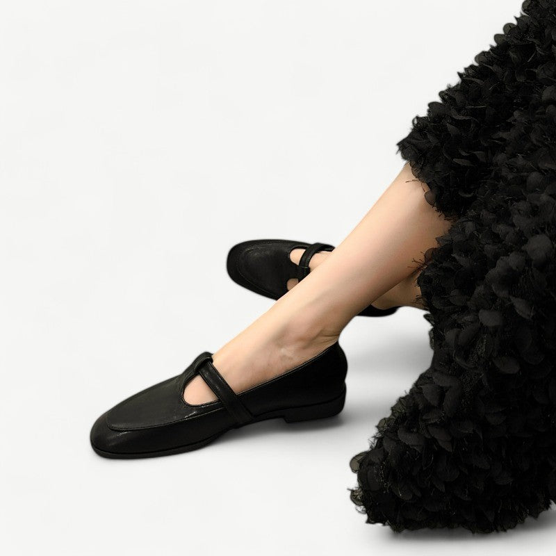 Black Mary Jane flats in a loafer style - N°9