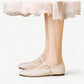 Simple white Mary Jane ballet flats with a small strap - N°46