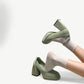 Mary jane green platform with high heel and ankle buckle - N°62