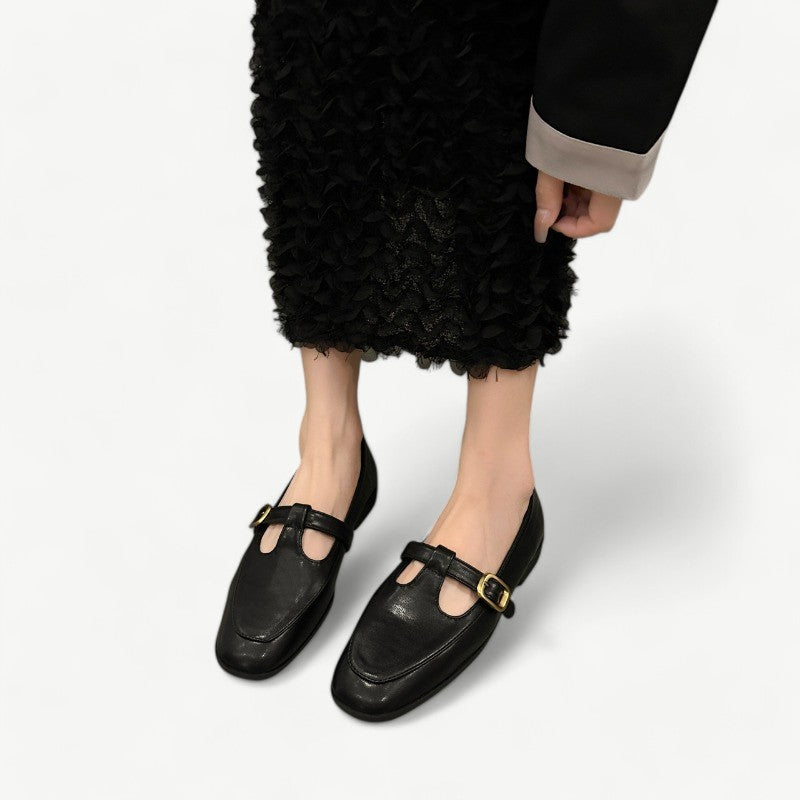 Black Mary Jane flats in a loafer style - N°9