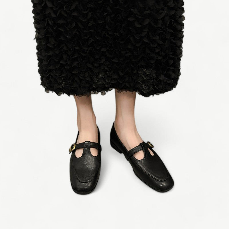 Black Mary Jane flats in a loafer style - N°9