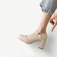 White-Beige platform mary jane high heels - N°79