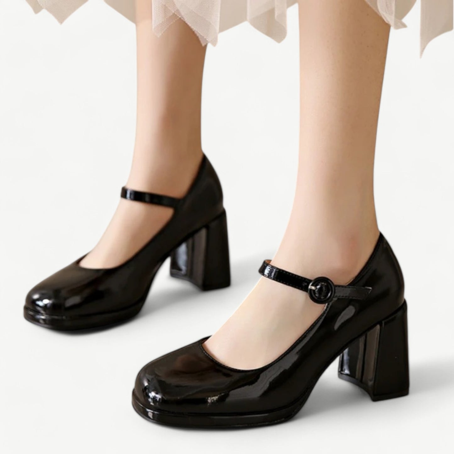 Black platform mary jane high heels - N°50