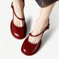 Red high heels Mary Jane with an elegant strap detail - N°31