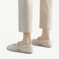 Mary jane ballet flats in white plush - N°37