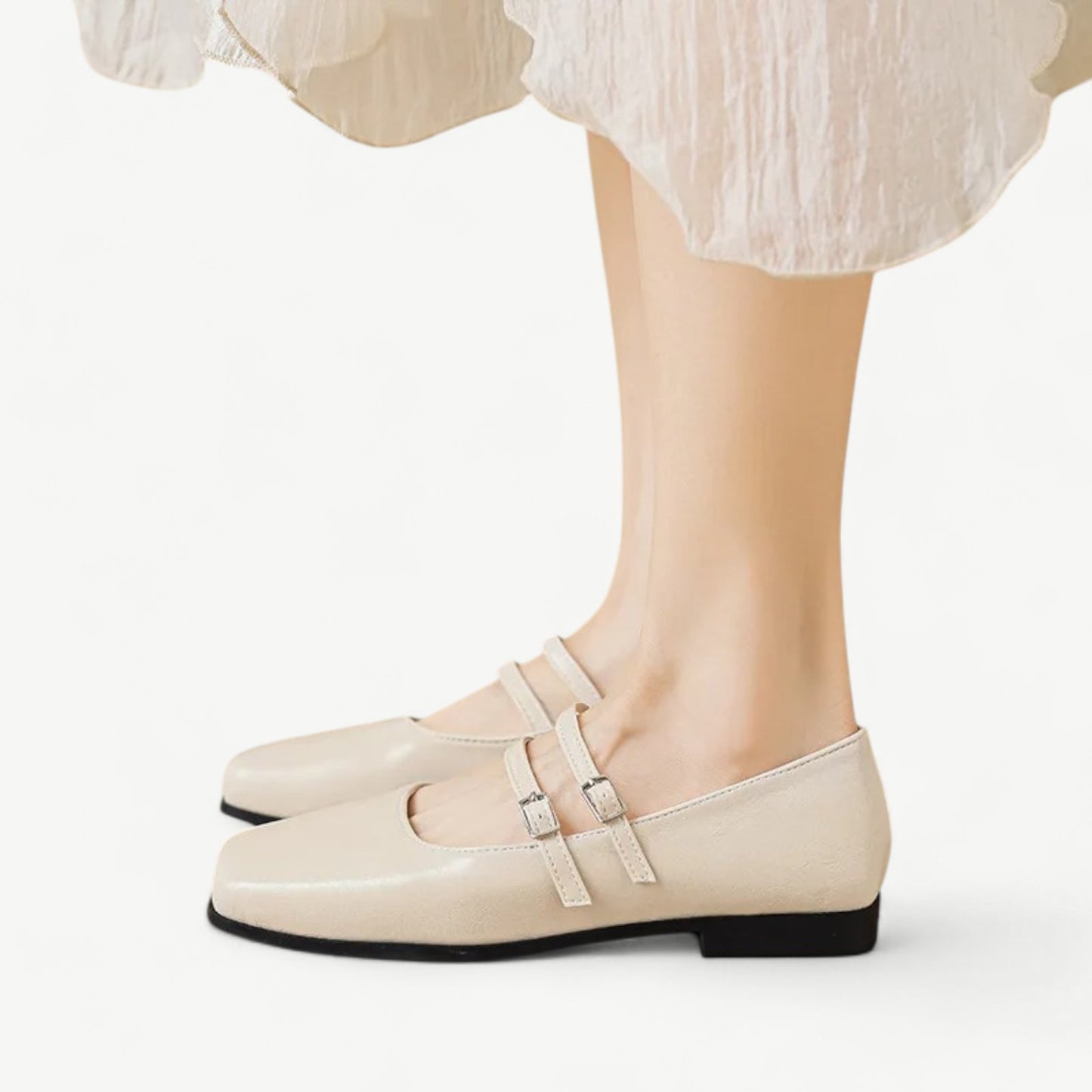 White Mary Janes with double straps - N°86