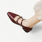 Red Mary Jane flats with a pointed toe - N°24