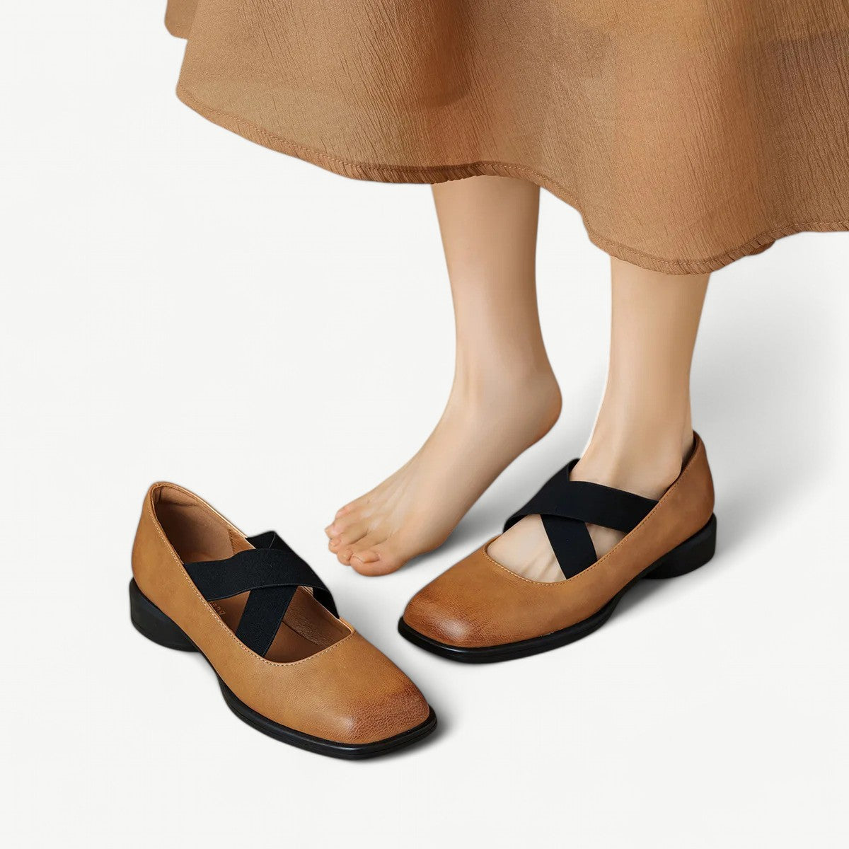 Mary Jane flats in brown leather - N°2