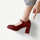 Red platform mary jane high heels - N°21