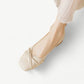 Ivory white Mary Janes with a bow and low heel - N°12