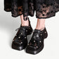 Mary jane black with chunky platform and rhinestones - N°63