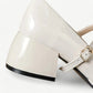 White Mary Jane high heels with a pearl - N°90