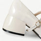 White Mary Jane heels with a white pearl - N°53