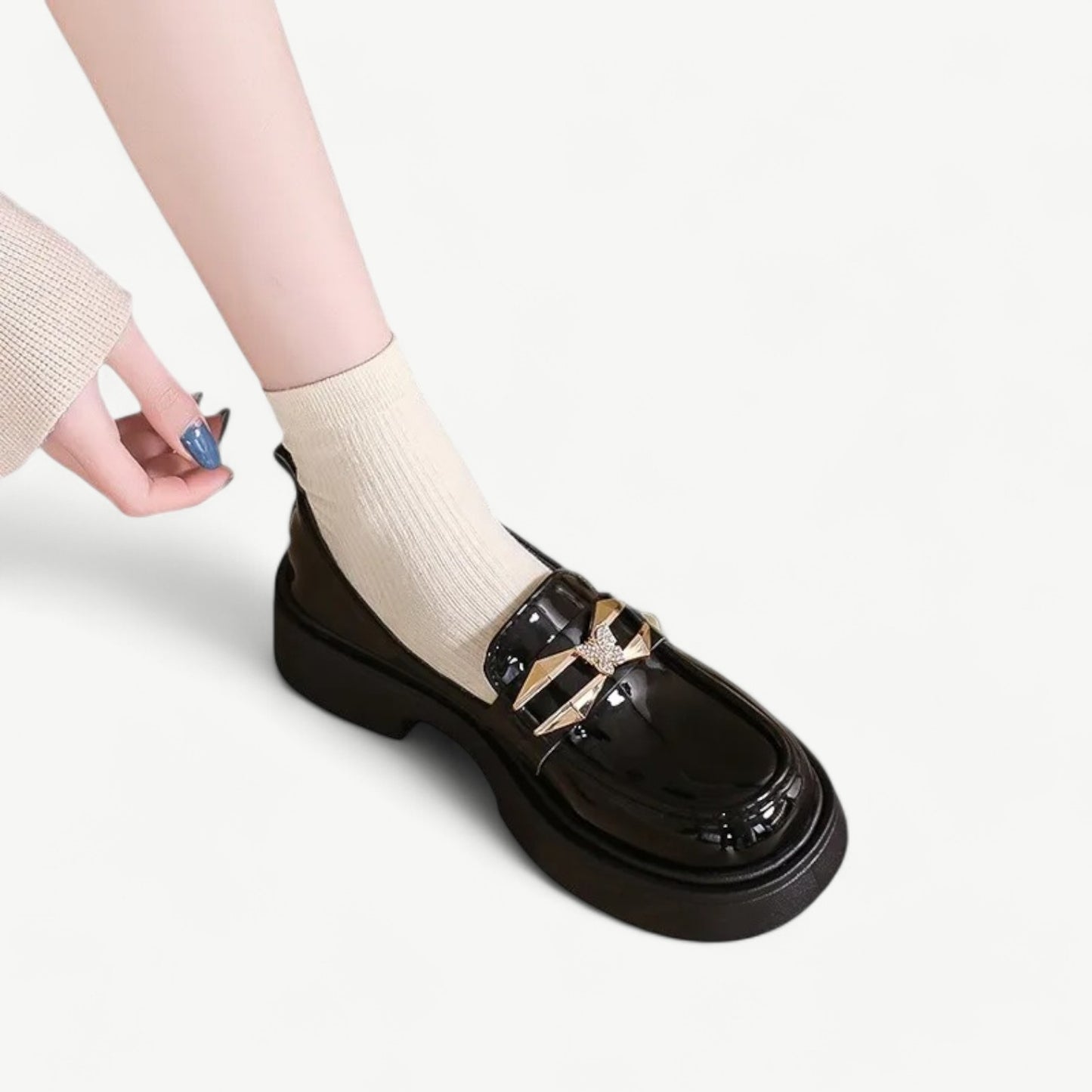 Black Mary Jane platforms in a loafer style - N°70