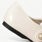 White Mary Jane flats with a white pearl - N°87