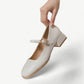 White Mary Jane shoes with a small heels - N°83