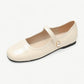 White Mary Jane flats with a white pearl - N°87