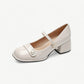 White Mary Jane heels with a white pearl - N°53